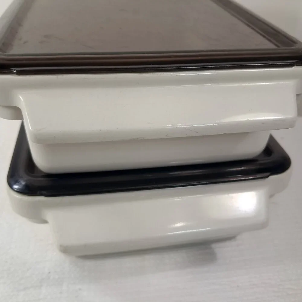 Vintage Litton Ware Conventional Oven‎ Microwave Lidded Cookware set 2 w/ lids